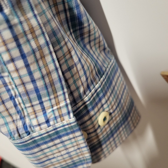 Peter‎ Millar Crown Button Up Shirt Mens L White Multi Plaid Long Sleeve Cotton - Picture 2 of 8